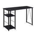 Schreibtisch mit Regal aus MDF und Metall Schwarz 120x50x75cm