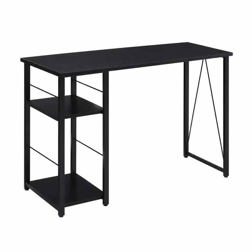 Schreibtisch mit Regal aus MDF und Metall Schwarz 120x50x75cm