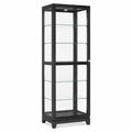 Schwarze Vitrine mit gehärtetem Glas