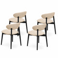 Stuhl-Set 4 Stühle Beige Stoff Metall