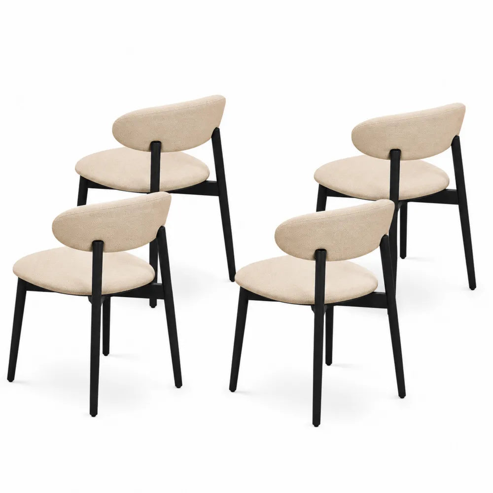 Stuhl-Set 4 Stühle Beige Stoff Metall