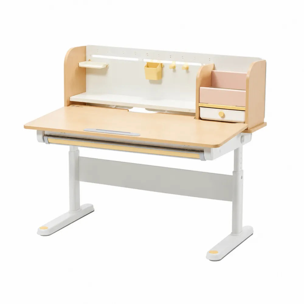 Kinderschreibtisch Holz Weiß mit Regalsystem 120x60 cm