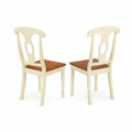 Esszimmerstühle Set aus Holz Creme/Braun, 2 Stück